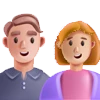 Icono pareja. 3D. CUN Icono en 3D de una pareja, un hombre y una mujer